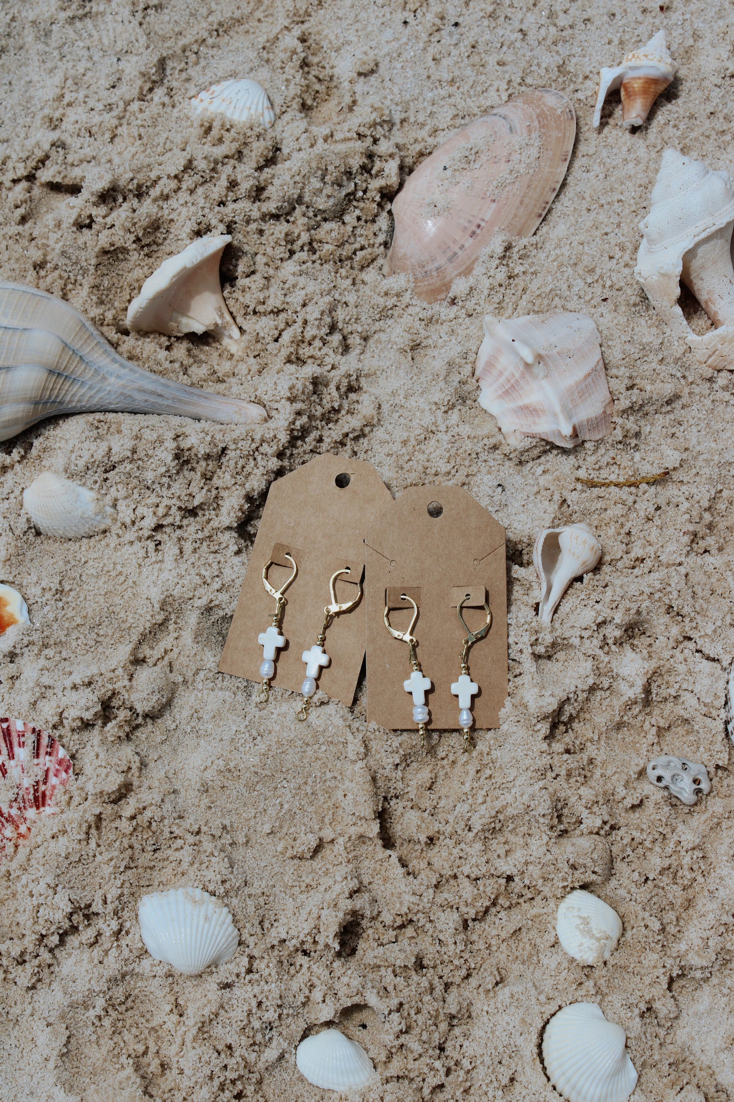shoreline cross earrings