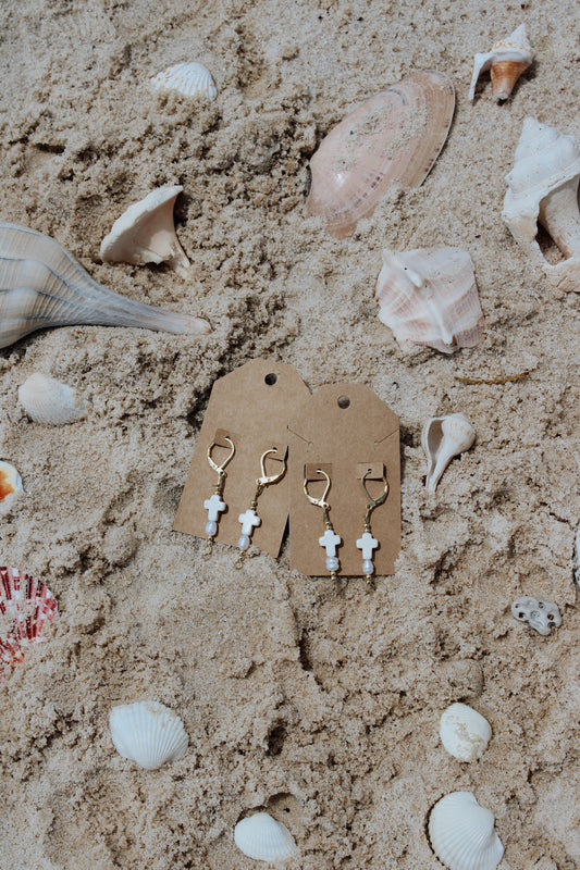 shoreline cross earrings