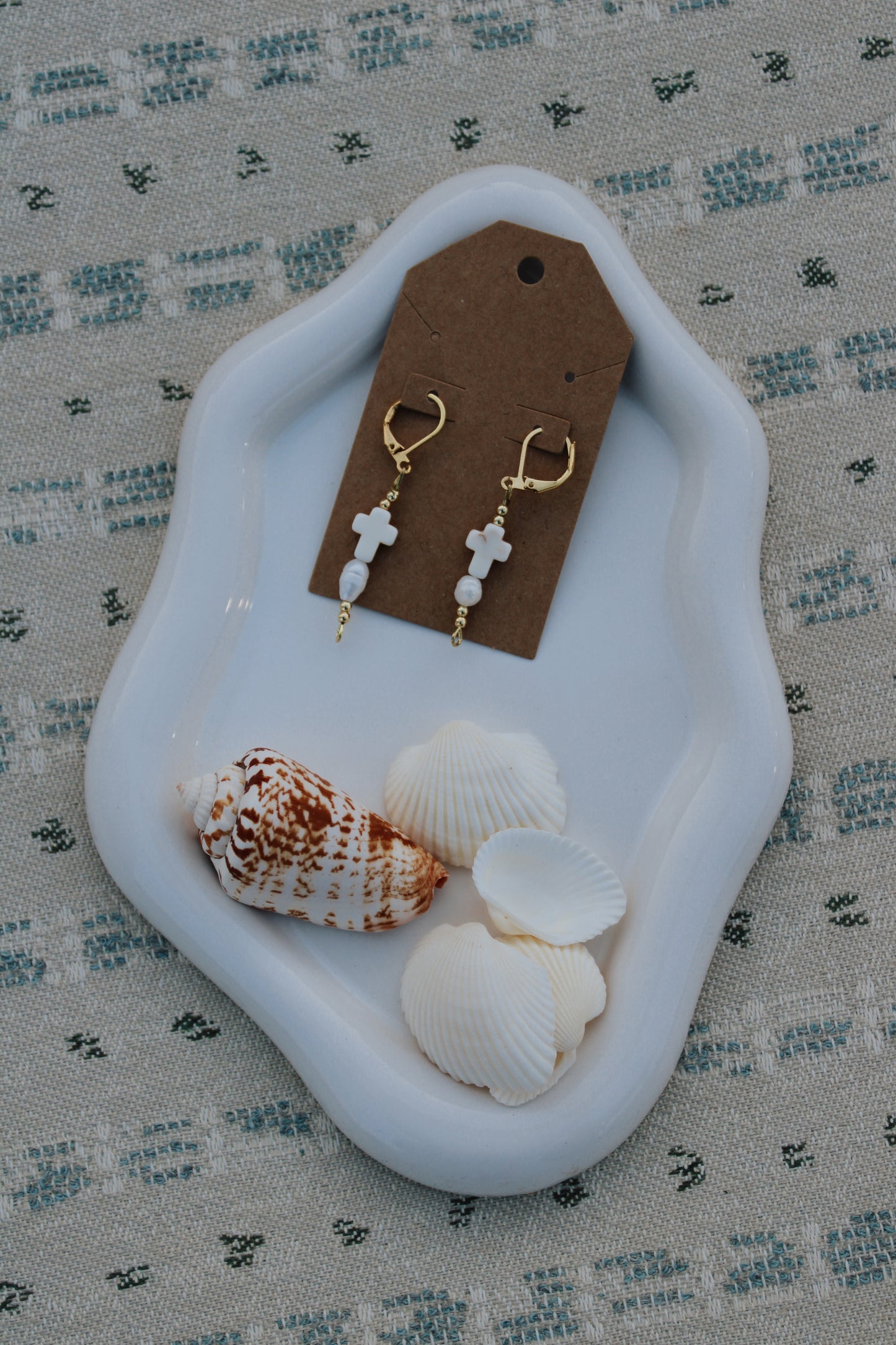 shoreline cross earrings